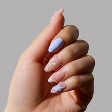 Salty Waves press-on nails with glossy finish