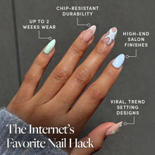 Salty Waves press-on nail design - accent nail style detail