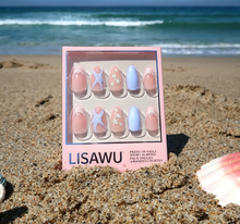 Salty Waves press-on nail bundle - full set view