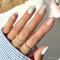 Sea Star press-on nails in blue shade