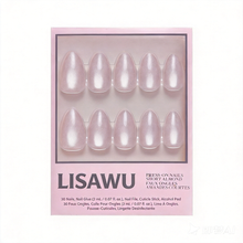 Selenite press-on nails in silver shade