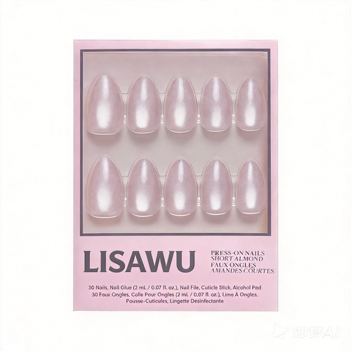 Selenite press-on nails in silver shade