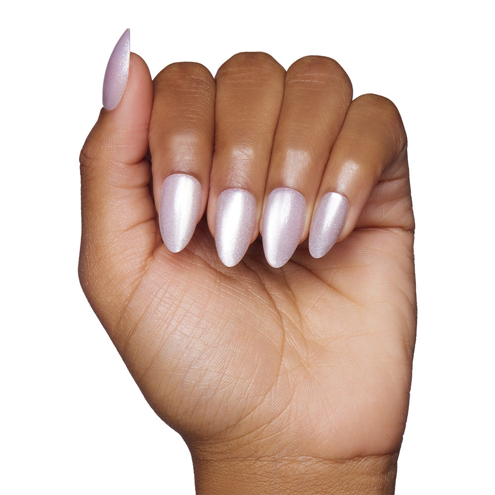 Selenite press-on nails with glossy finish