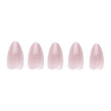 Selenite press-on nails - almond shape, short length
