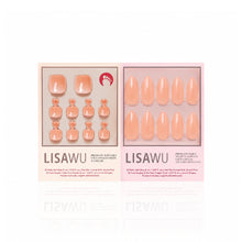 Sheer Peach Mani Pedi press-on nails with glossy finish