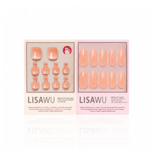 Sheer Peach Mani Pedi press-on nails with glossy finish