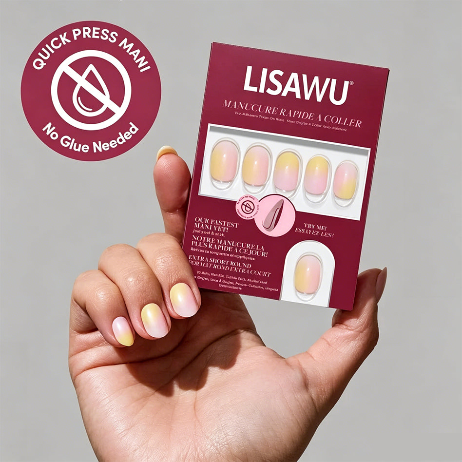 Sherbert press-on nails in yellow shade