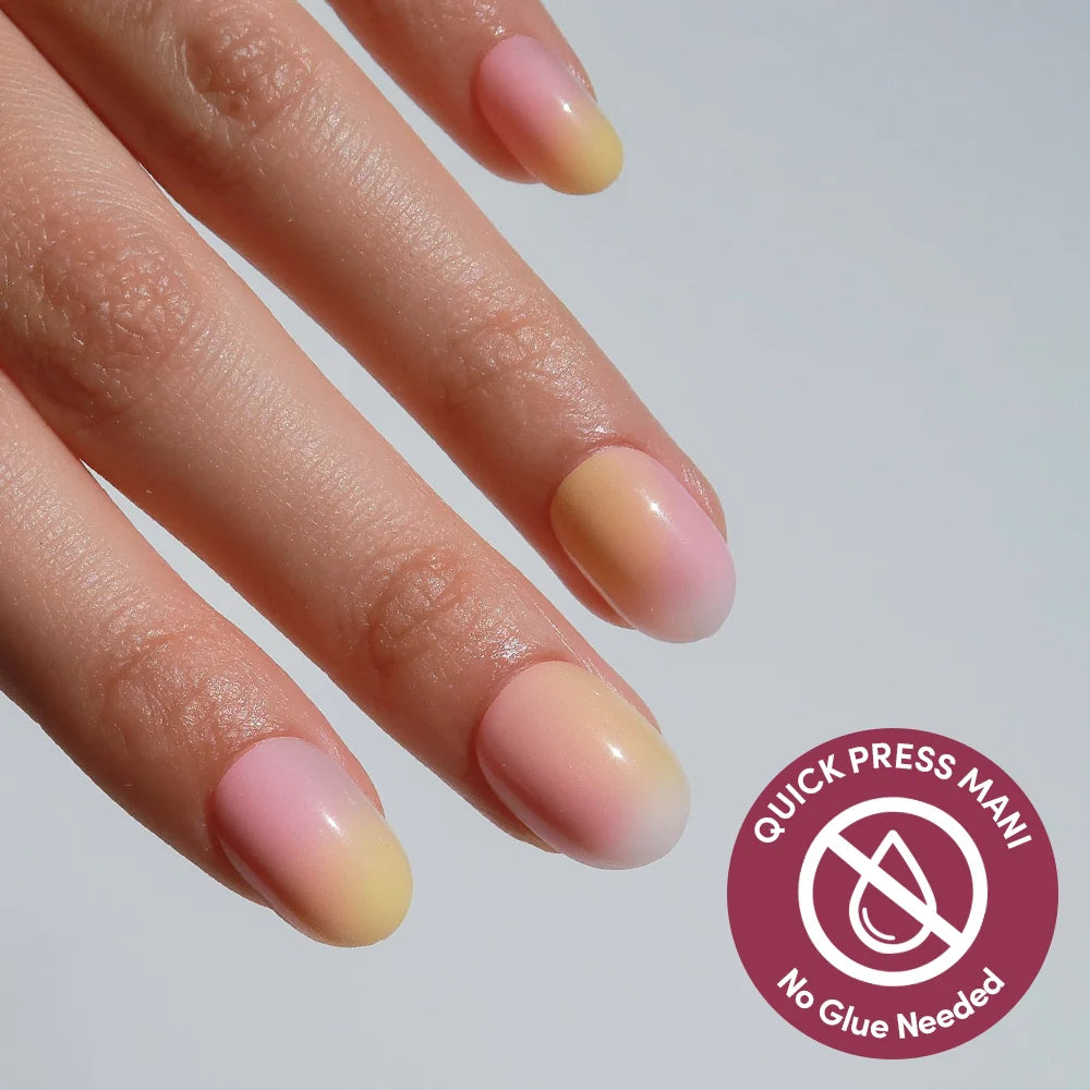 Sherbert press-on nails in pink shade