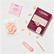 Sherbert press-on nails - round shape, extra short length