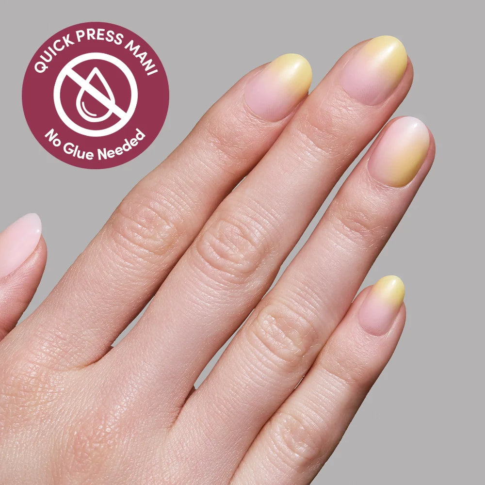 Sherbert press-on nails with glossy finish