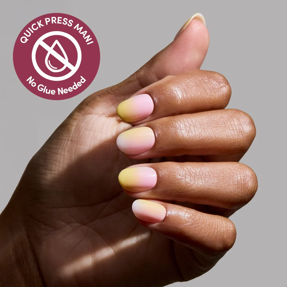 Sherbert press-on nail design - ombre style detail
