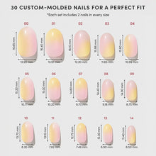 Sherbert press-on nails with glossy finish