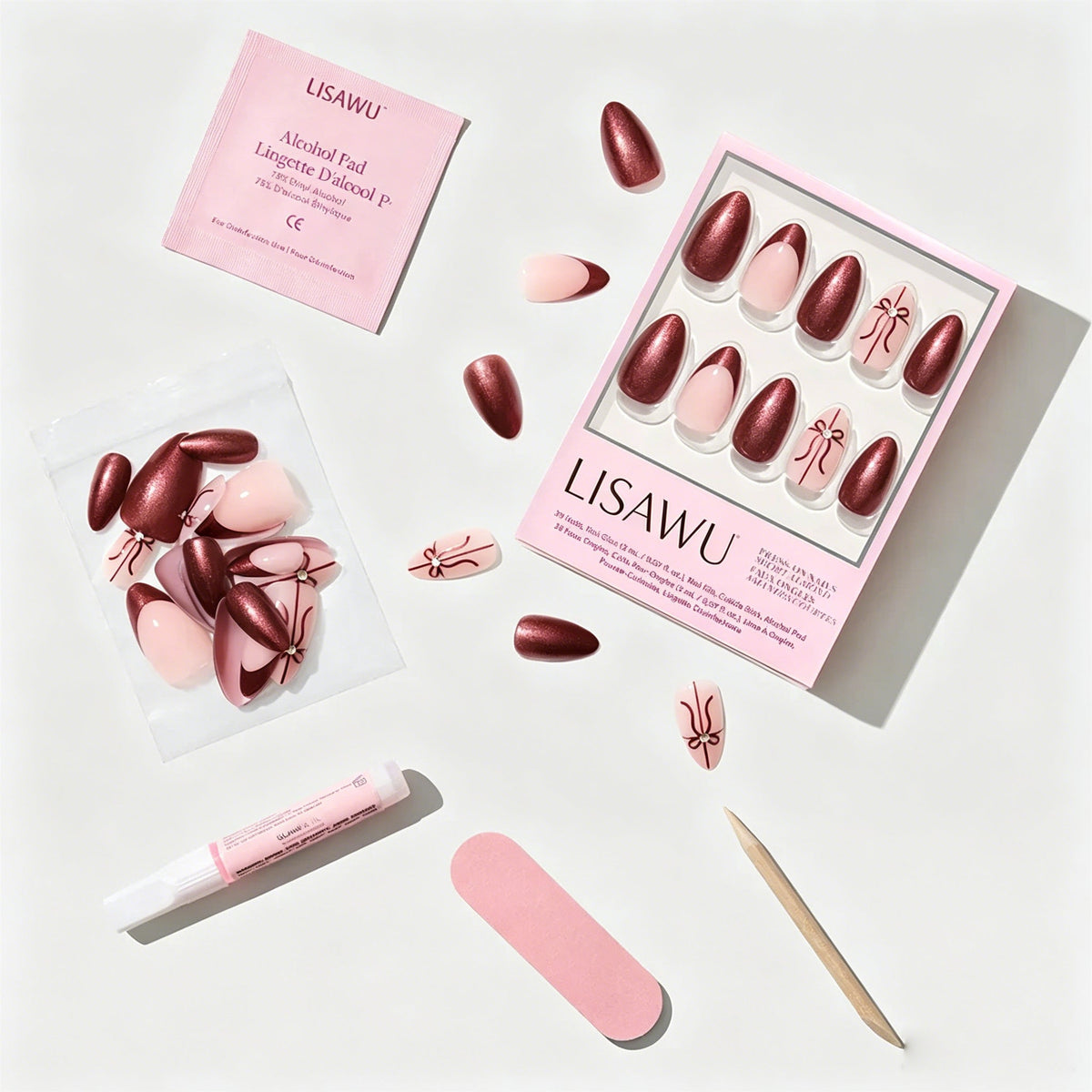 She's A Gift press-on nails with glossy finish
