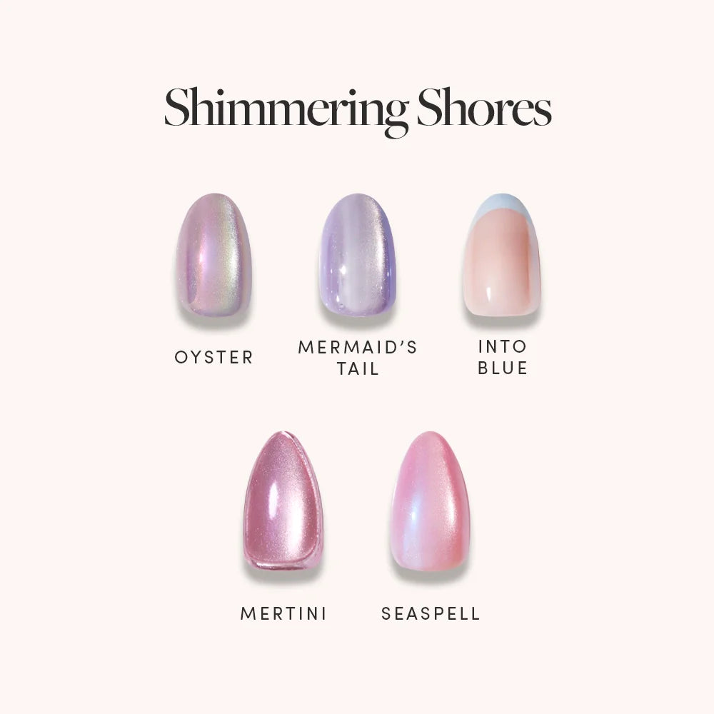 Lisawu Shimmering Shores press-on nail bundle style selection