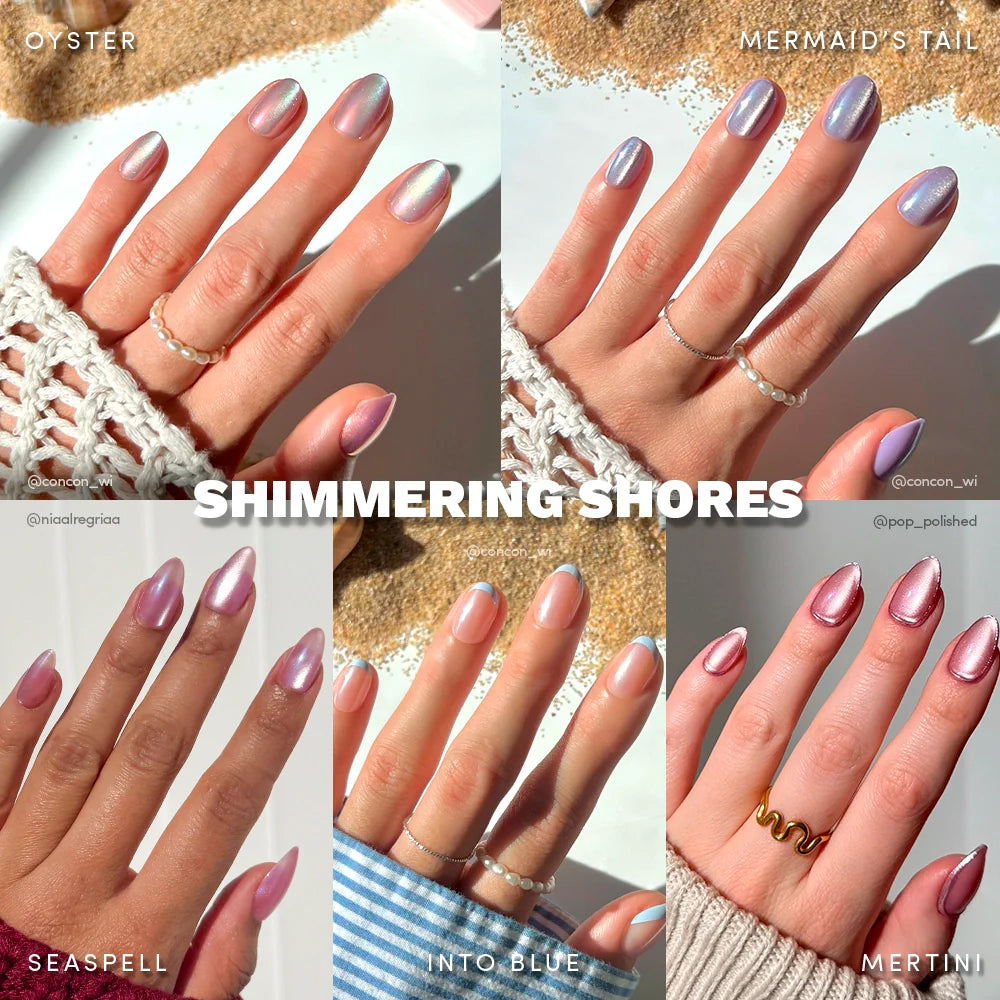 Lisawu Shimmering Shores press-on nail bundle manicure lifestyle photo