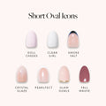 Lisawu Short Oval Icons press-on nail bundle style selection