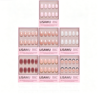 Short Oval Icons press-on nails in black shade