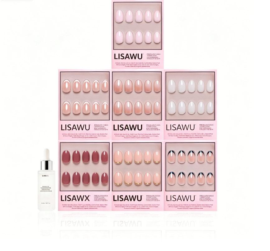 Short Oval Icons press-on nails in nude shade