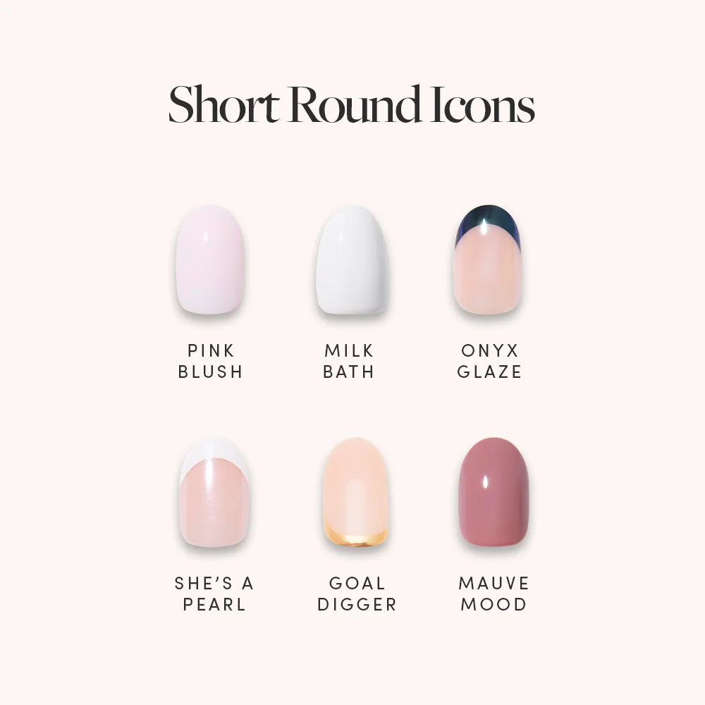Lisawu Short Round Icons press-on nail bundle style selection