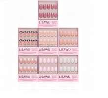 Short Squoval Icons press-on nails in black shade