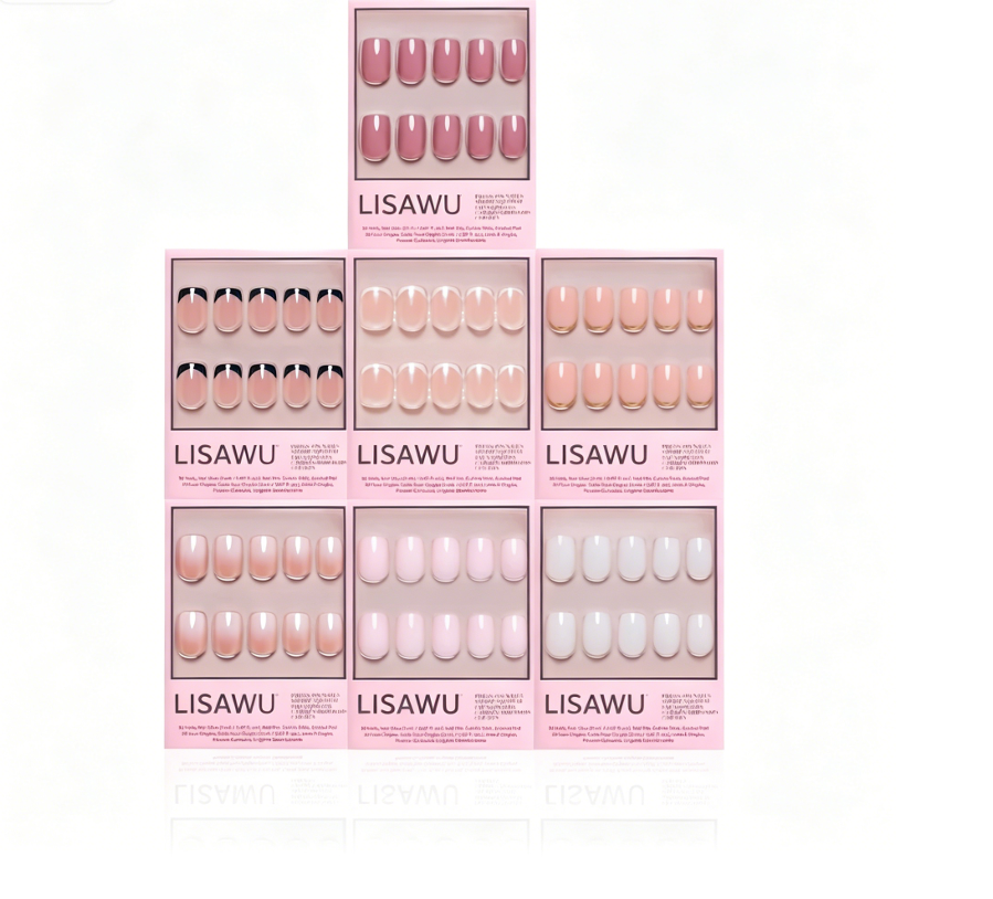 Short Squoval Icons press-on nails in black shade