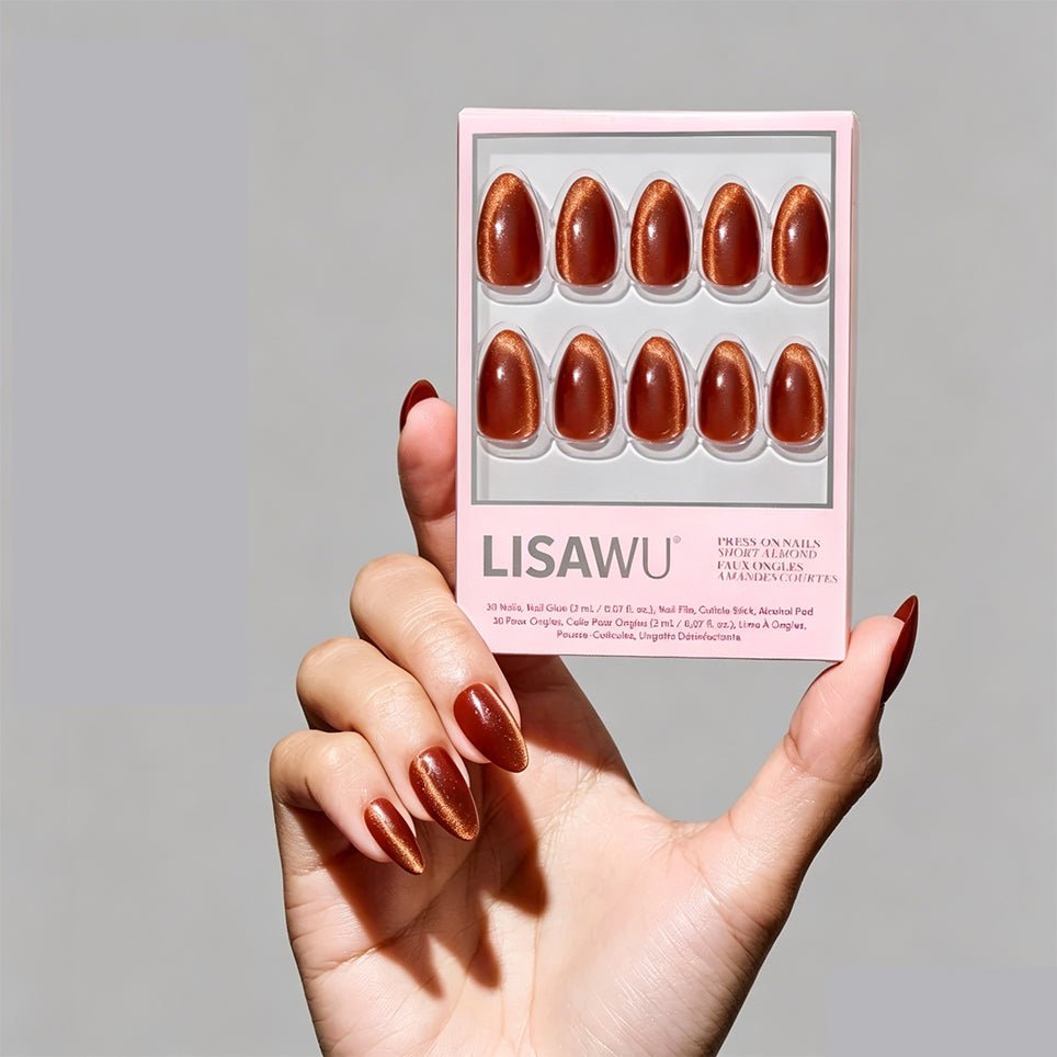 Sicilian Sun press-on nails with glossy finish
