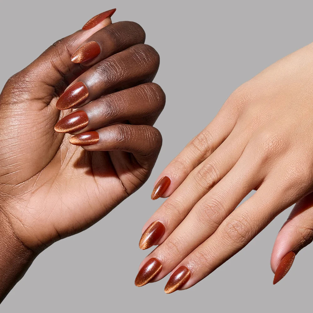 Sicilian Sun press-on nails with velvet finish