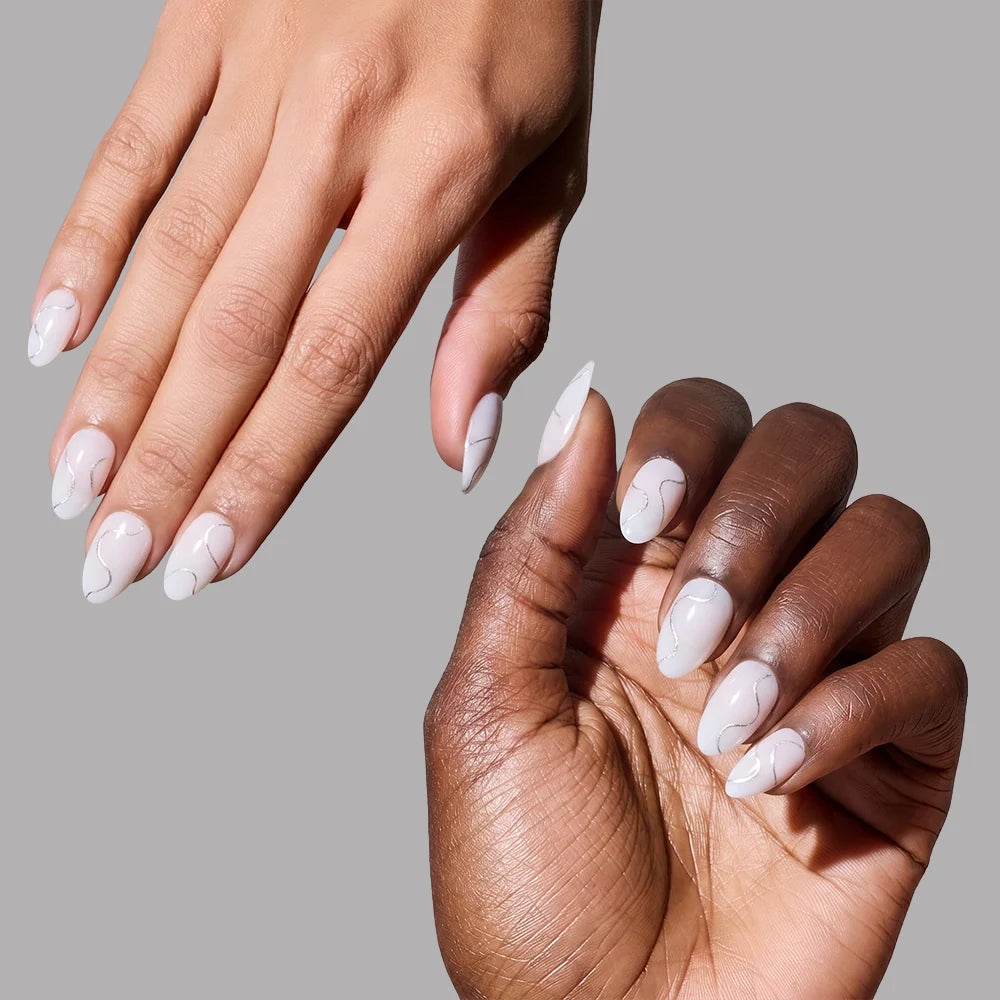 Silent Night press-on nails with glossy finish
