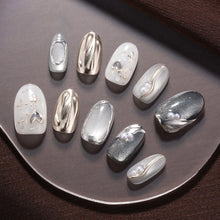 Lisawu Silver Mist Sweetheart Short Square press-on nails style option