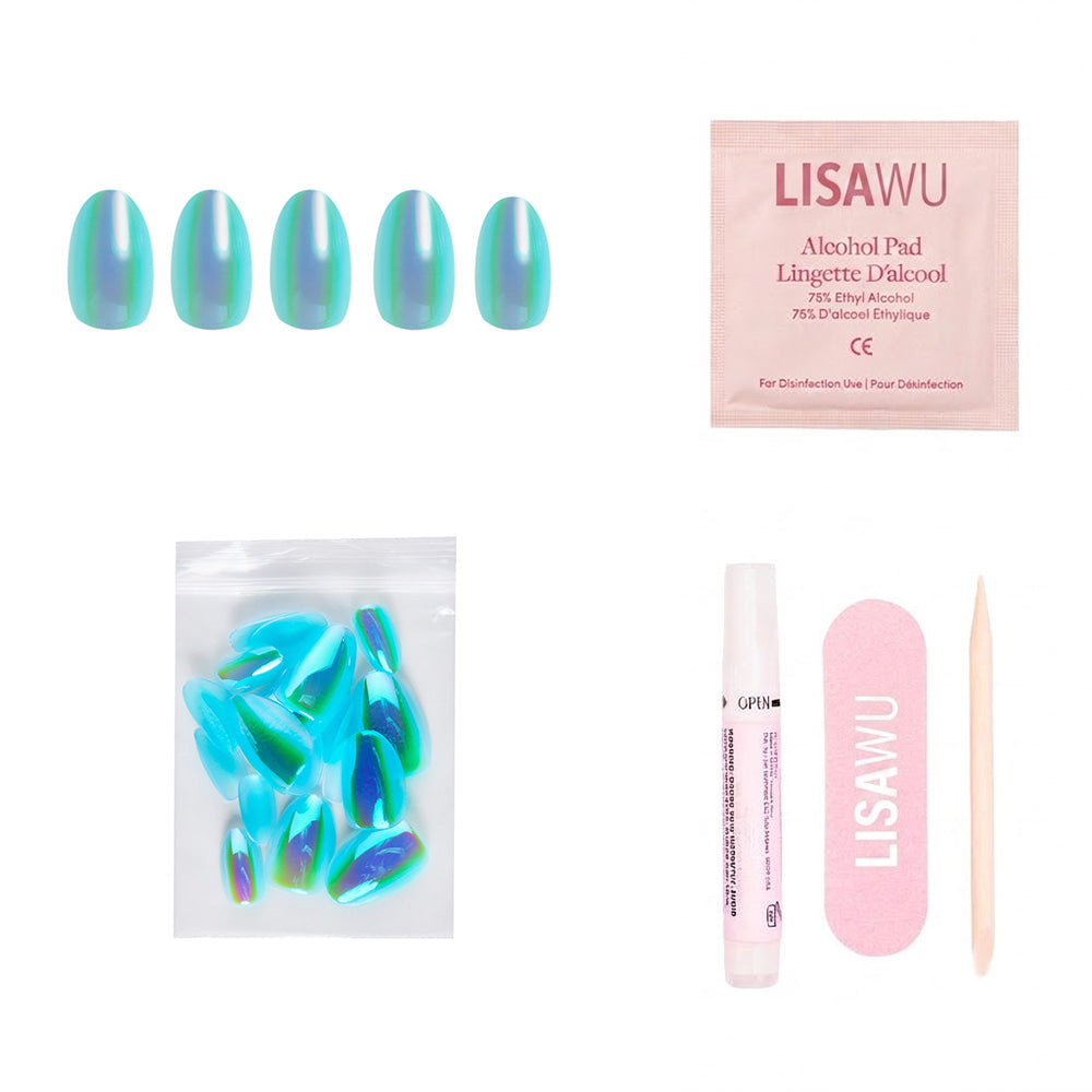 Siren press-on nails with glossy finish