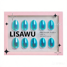 Siren press-on nails in blue shade