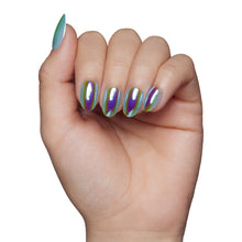 Siren press-on nail design - chrome style detail
