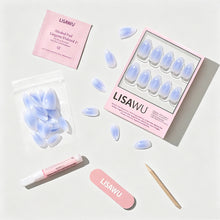 Sky Berry press-on nails with glossy finish