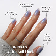 Sky Berry press-on nails - almond shape, short length