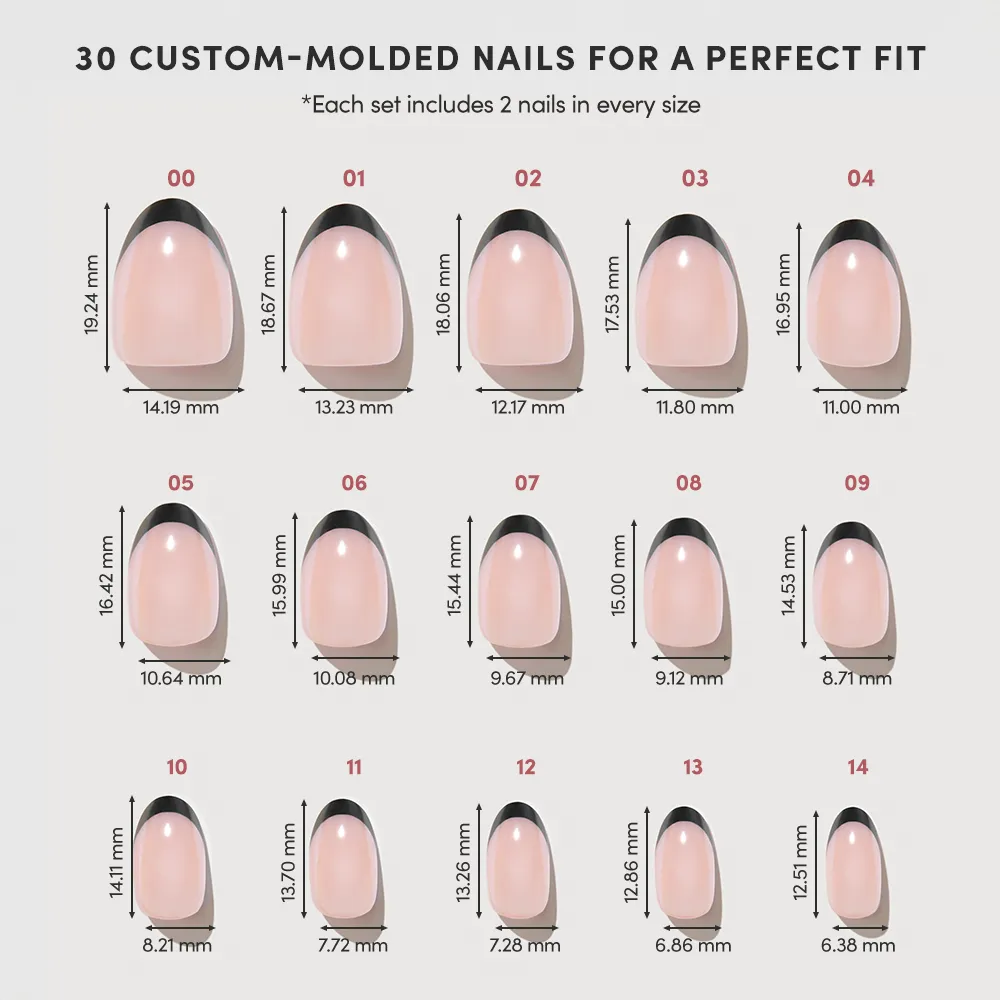 Smoke Salt press-on nails with glossy finish