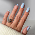 Snow Bunny press-on nails in blue shade