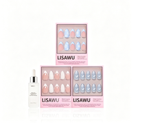 Snow Play press-on nails in blue shade