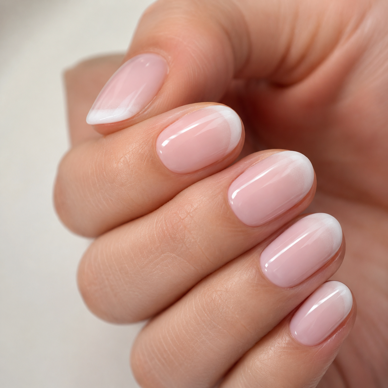 Soft French Aura Press-On Nails press-on nail bundle - full set view
