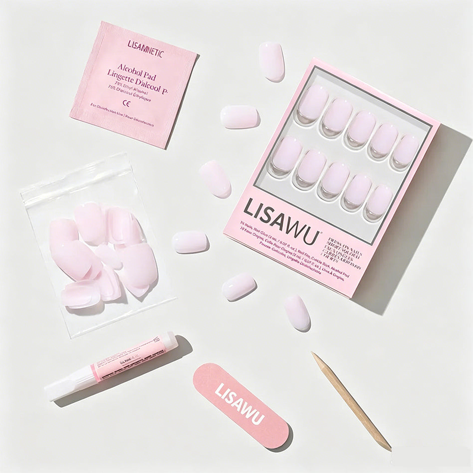 Soft Girl press-on nails with glossy finish