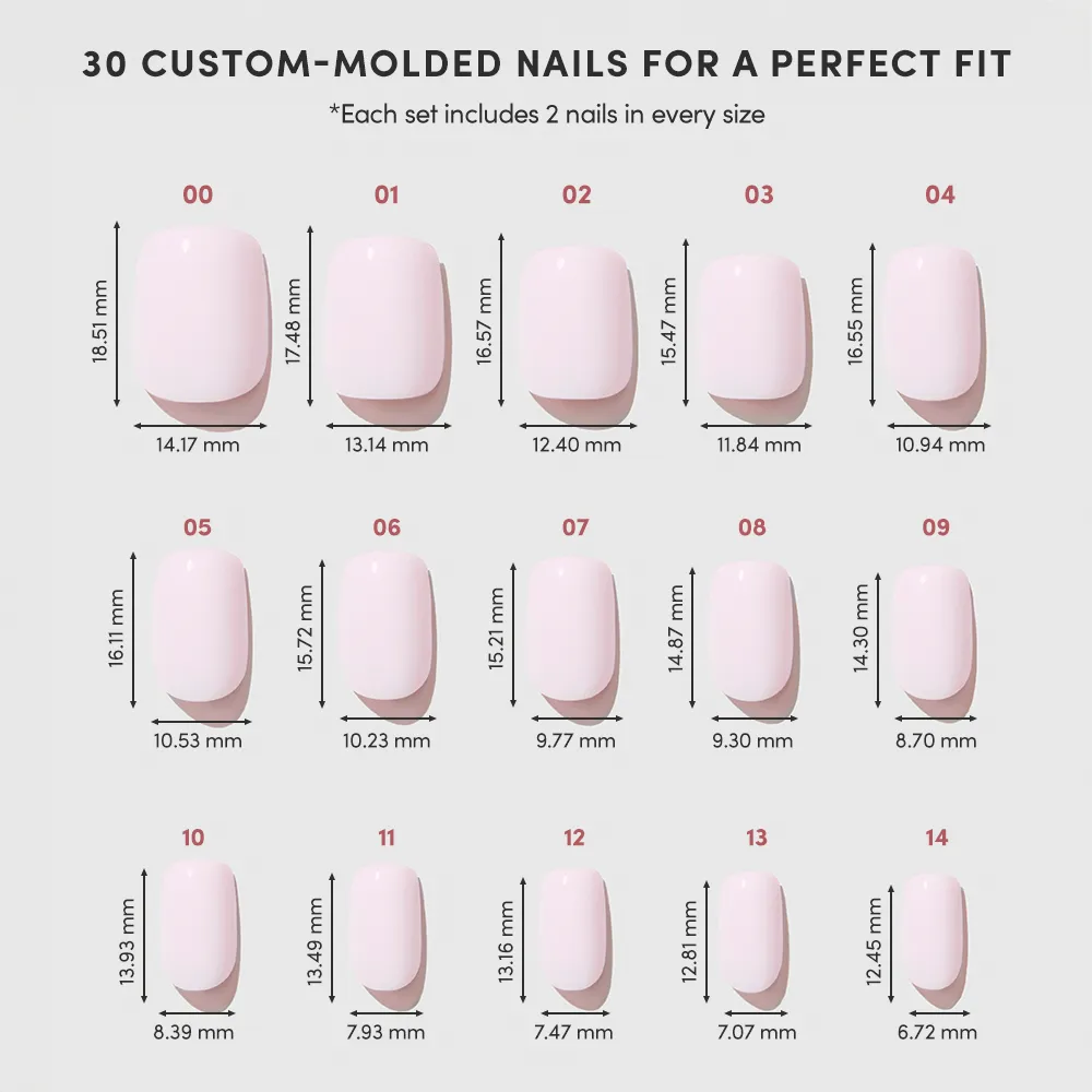 Soft Girl press-on nail design - solid color style detail