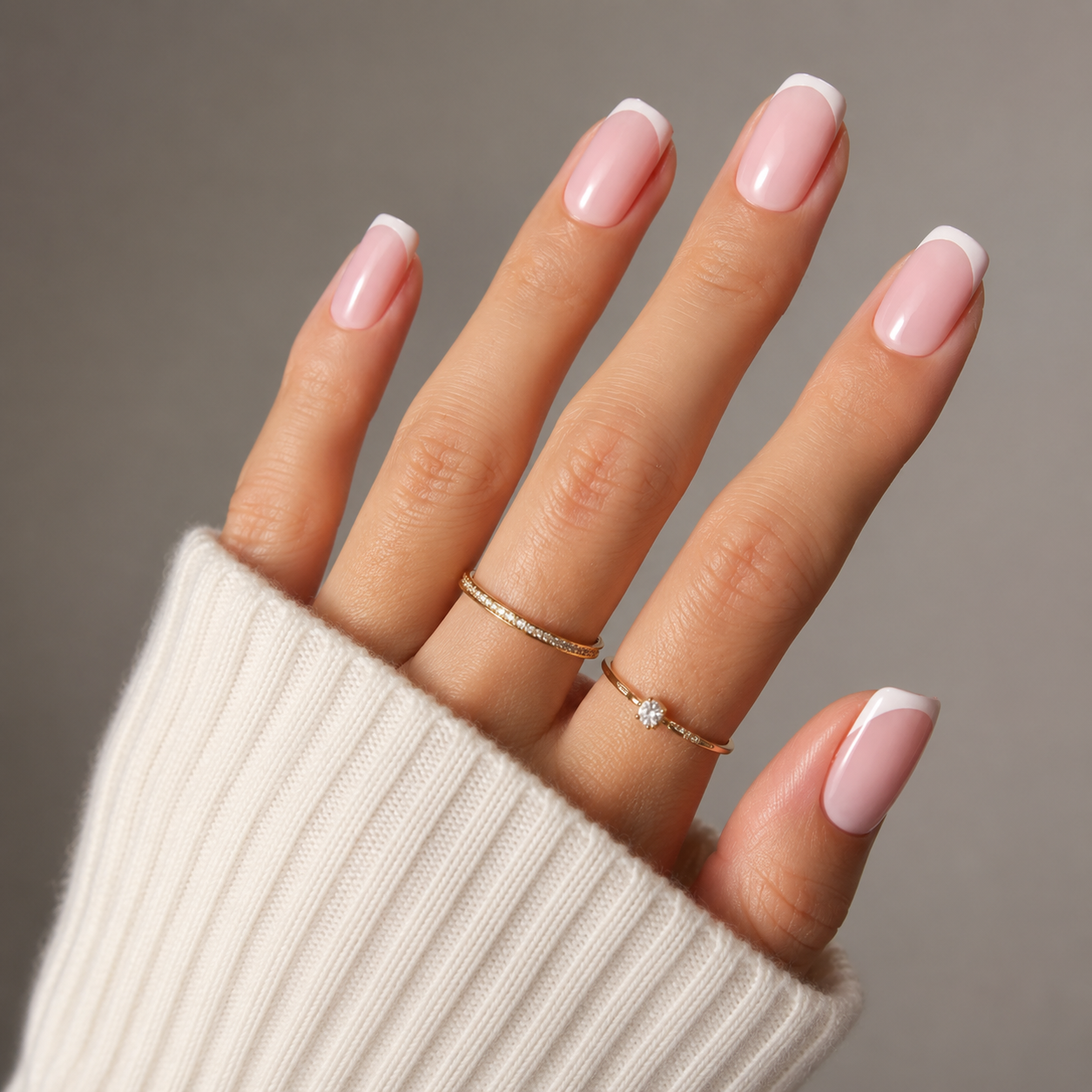 Soft Pink French Tip Press-On Nails press-on nails product detail