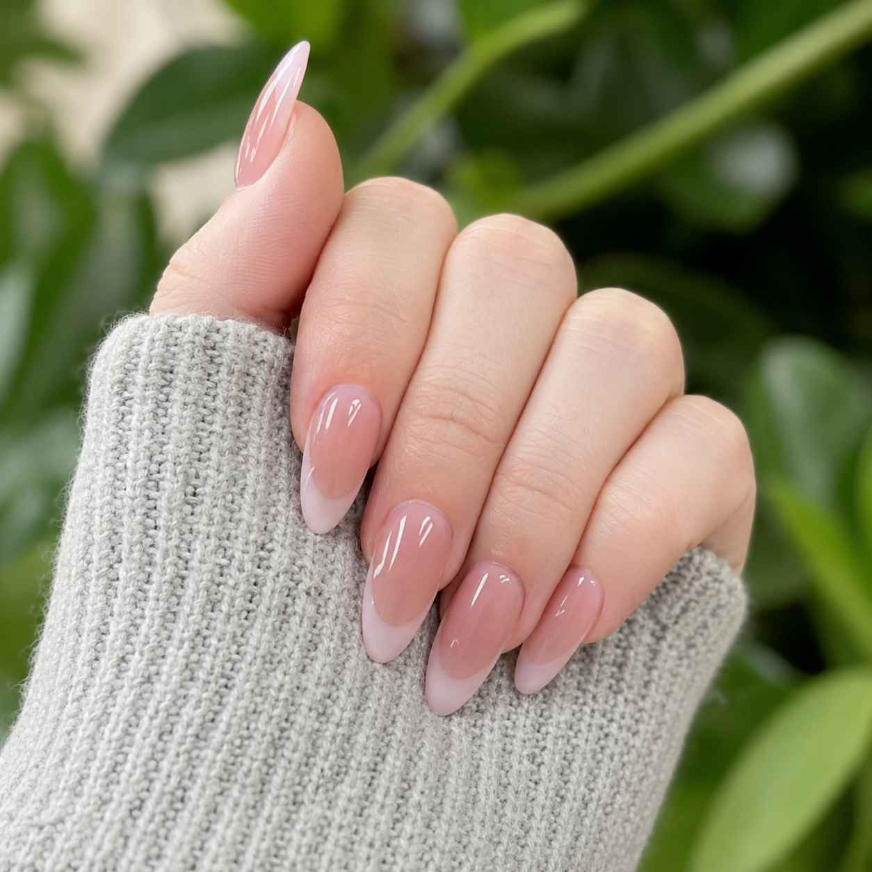 Soft Pink Ombre French Press-On Nails press-on nail bundle - full set view
