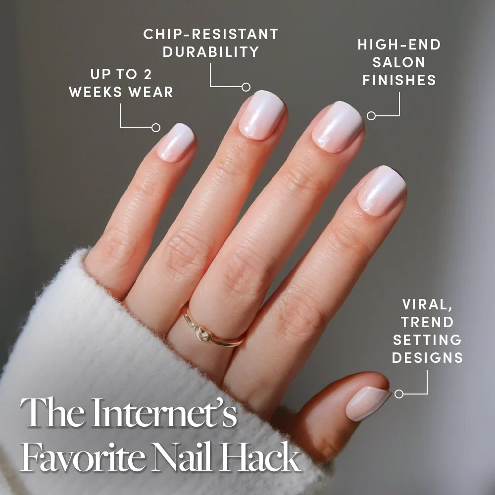 Soft Whip press-on nails with glazed finish