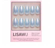 Something Blue press-on nails with glazed finish