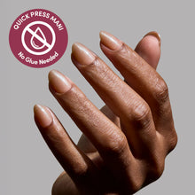 Sparkly Brown press-on nails - oval shape, extra short length