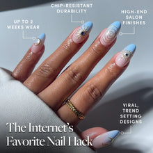 Spirited Sky press-on nails - oval shape, medium length