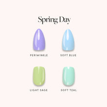 Spring Day press-on nail set displayed in nail menu cover with pastel floral spring design