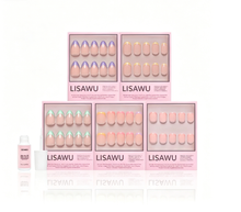 Spring French Tip Collection press-on nails in orange shade