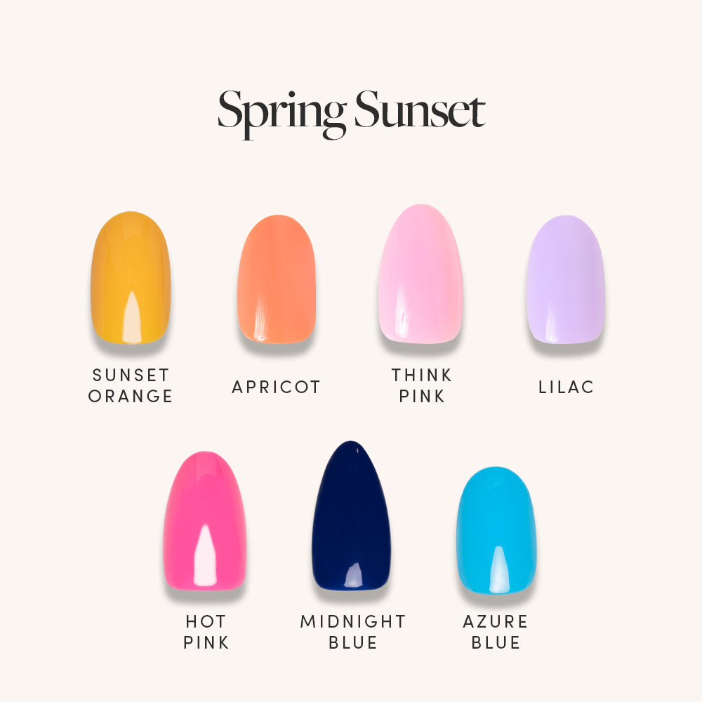 Lisawu Spring Sunset press-on nail bundle style selection