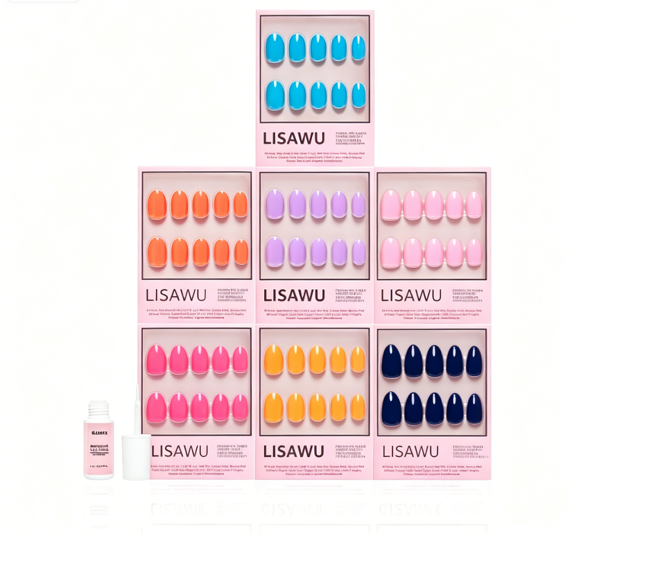 Spring Sunset press-on nails in orange shade